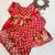 Maroon block print anarkali set