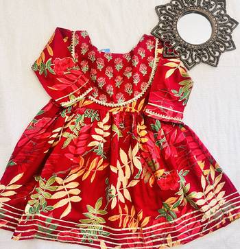 Maroon block print anarkali set 3
