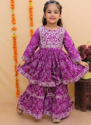 Purple jaipuri anarkali set 1