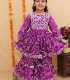 Purple jaipuri anarkali set