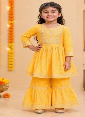 Yellow jaipuri anarkali set 1