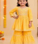 Yellow jaipuri anarkali set