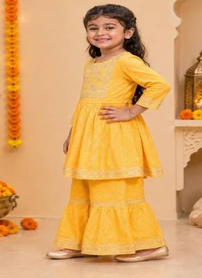 Yellow jaipuri anarkali set 3