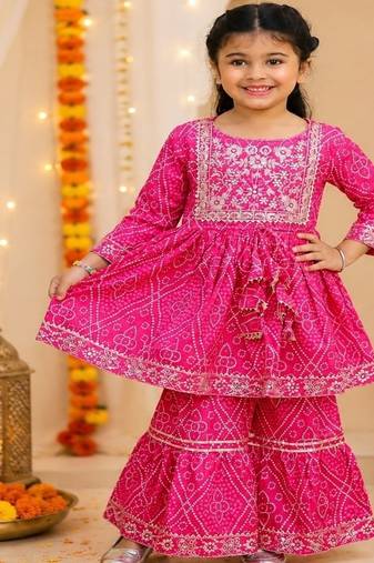 Rani pink jaipuri anarkali set