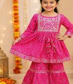 Rani pink jaipuri anarkali set