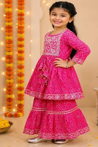 Rani pink jaipuri anarkali set