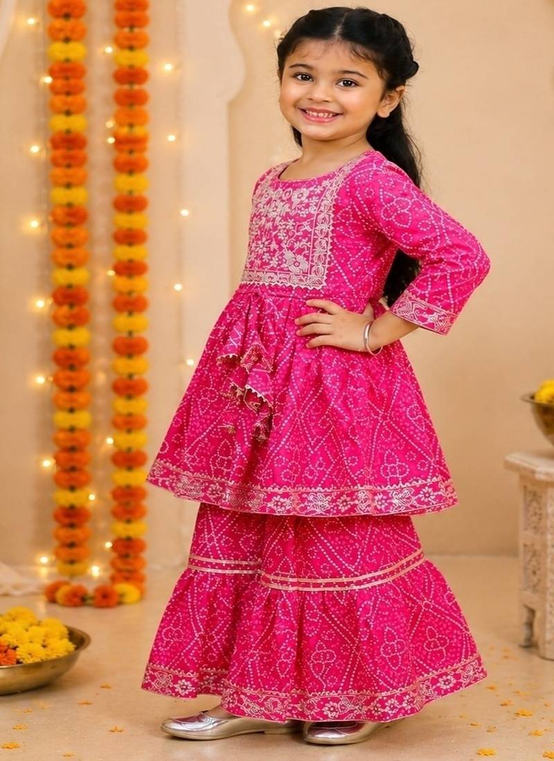 Rani pink jaipuri anarkali set