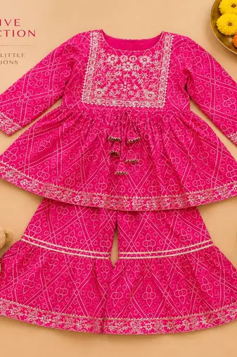 Rani pink jaipuri anarkali set