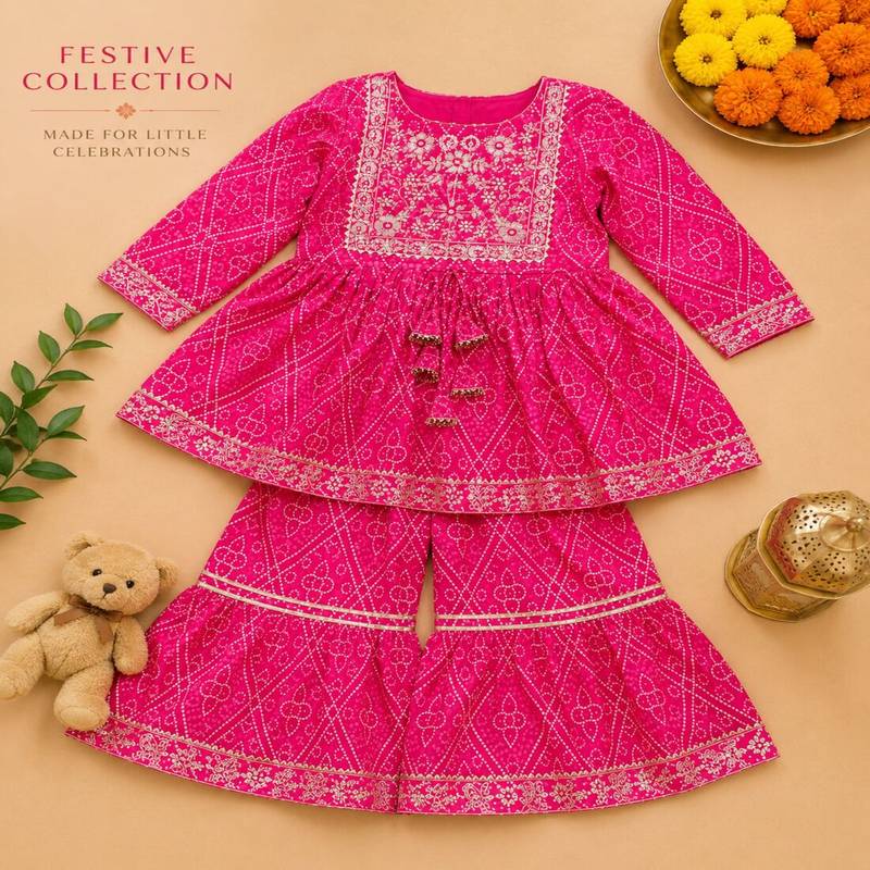 Rani pink jaipuri anarkali set