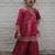 Pink block print anarkali set
