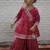 Pink block print anarkali set