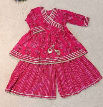 Pink block print anarkali set 3