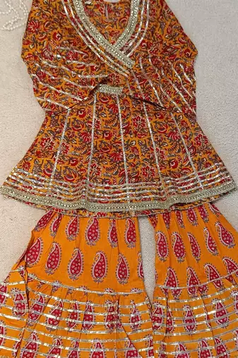 Block print anarkali set