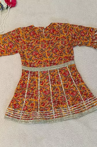 Block print anarkali set