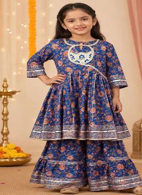 Purple anarkali sharara set 1