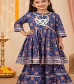 Purple anarkali sharara set