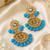 Floral kundan bead drop earrings