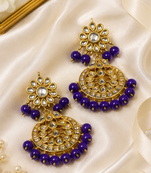 Floral vine kundan statement earrings