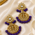 Floral vine kundan statement earrings