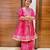 Pink bandhej anarkali set