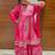 Pink bandhej anarkali set