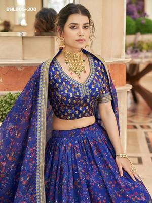 blue organza embroidered lehenga choli 3