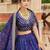 blue organza embroidered lehenga choli
