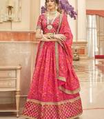 pink organza embroidered lehenga choli
