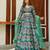 sea green silk blend printed lehenga choli