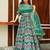 sea green silk blend printed lehenga choli