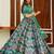 sea green silk blend printed lehenga choli