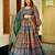 blue silk blend printed lehenga choli