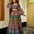 blue silk blend printed lehenga choli