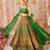 green silk blend printed lehenga choli