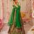 green silk blend printed lehenga choli