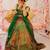 green silk blend printed lehenga choli