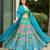 blue silk blend printed lehenga choli
