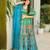 blue silk blend printed lehenga choli