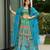 blue silk blend printed lehenga choli
