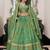 green organza embroidered lehenga choli