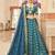 teal blue art silk embroidered lehenga choli