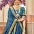 teal blue art silk embroidered lehenga choli