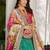 teal art silk embroidered lehenga choli