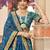 teal blue art silk embroidered lehenga choli