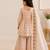 Beige block print anarkali set