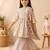 Beige block print anarkali set