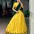 yellow cotton silk plain lehenga choli
