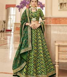 green art silk embroidered lehenga choli