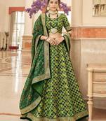 green art silk embroidered lehenga choli