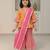 Yellow pink block anarkali set